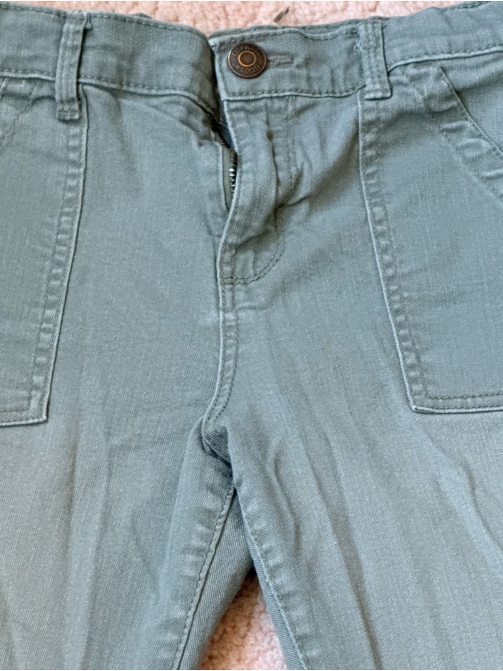 OshKosh B’gosh Girls Green Flare Pants Size 8 Cotton Stretch Retro Style - Picture 3 of 7